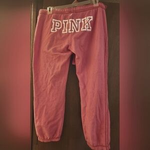 Victoria's Secret Light Barbie Pink Y2K Capri Joggers. Size Small. Rare!